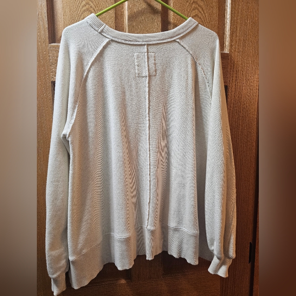 Aerie East West Crew Sweatshirt Cream Size Xxs View 5